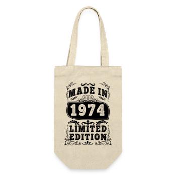 1974 Original 1974 Vintage Vintage Retro Jahrestag - Geschenkbeutel für Flaschen - Natur - Vorne