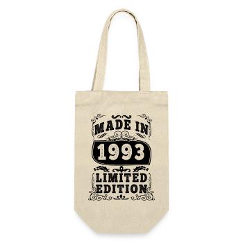 1993 Original 1993 Vintage Vintage Retro Jahrestag - Geschenkbeutel für Flaschen - Natur - Vorne