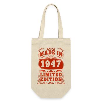 1947 Geburtstag 1947 Jahrgang 1947 Geburtstag - Geschenkbeutel für Flaschen - Natur - Vorne
