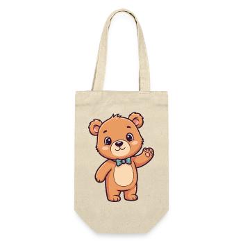 Cute bear head with bow - Gift Bag for Bottles - nature - Front