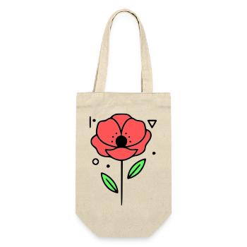 Poppy-Poppies-Minimalist-Line-Art-3 - Gift Bag for Bottles - nature - Front