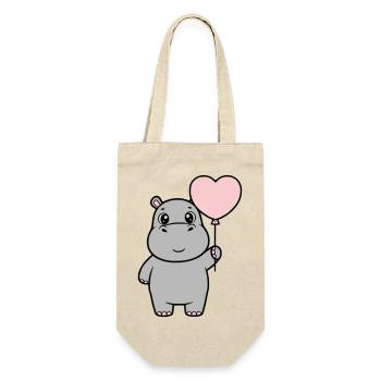 Amour en cœur d’hippopotame doux - Sac à bouteille - nature - Devant
