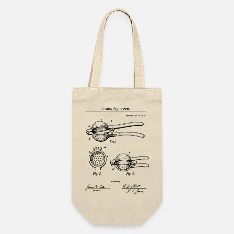 Lemon Squeezer Culinary Decor T-Shirt mit Patentmuster - Geschenkbeutel für Flaschen - Natur