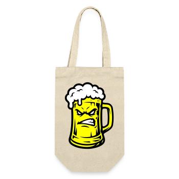 Bier Comic - Geschenkbeutel für Flaschen - Natur - Vorne