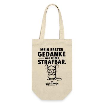 Lustiges Geschenk für Kollegen Schwarzer Humor - Geschenkbeutel für Flaschen - Natur - Vorne