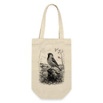 Cute sparrow artfully drawn on tree trunk - Gift Bag for Bottles - nature - Front