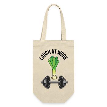 Lauch At Work – Lustiges Fitness & Gym Design - Geschenkbeutel für Flaschen - Natur - Vorne