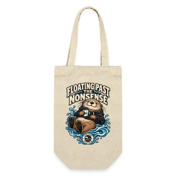 RobVibe Wild Club – Otter Past the Nonsense - Geschenkbeutel für Flaschen - Natur - Vorne