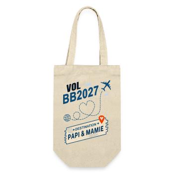 Flug BB2027 Ziel Opa und Großmutter - Geschenkbeutel für Flaschen - Natur - Vorne