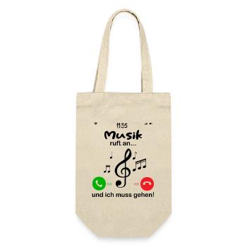 musik ruft an... und ich muss gehen - Geschenkbeutel für Flaschen - Natur - Vorne