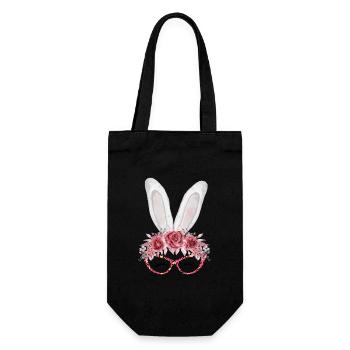 Mignonne lapine - Sac à bouteille - noir - Devant