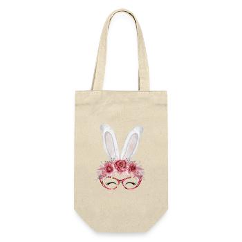 Cute Bunny Girl - Geschenkbeutel für Flaschen - Natur - Vorne