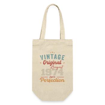 August 1974 Vintage Vintage Birthday Retro - Gift Bag for Bottles - nature - Front