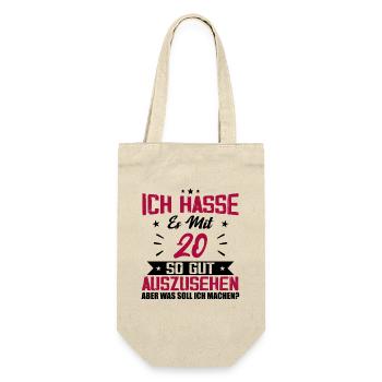 Ich hasse es mit 20 Geburtstag Gut Aussehen - Geschenkbeutel für Flaschen - Natur - Vorne