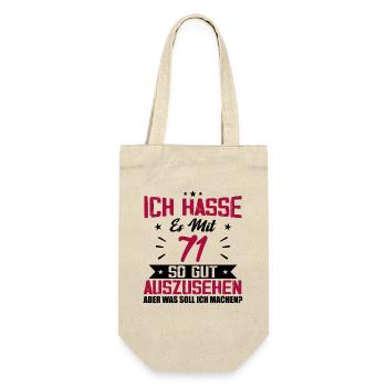 Ich hasse es mit 71 Geburtstag Gut Aussehen - Geschenkbeutel für Flaschen - Natur - Vorne