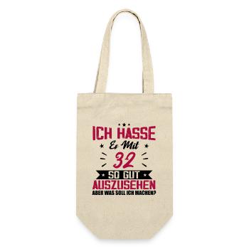 Ich hasse es mit 32 Geburtstag Gut Aussehen - Geschenkbeutel für Flaschen - Natur - Vorne