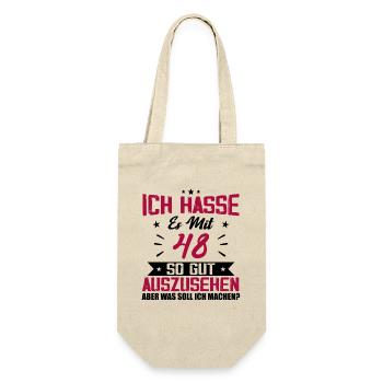 Ich hasse es mit 48 Geburtstag Gut Aussehen - Geschenkbeutel für Flaschen - Natur - Vorne