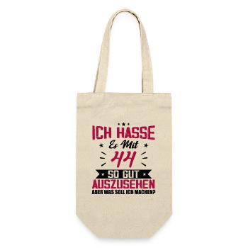 Ich hasse es mit 44 Geburtstag Gut Aussehen - Geschenkbeutel für Flaschen - Natur - Vorne