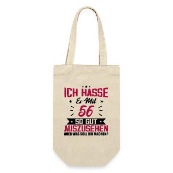 Ich hasse es mit 56 Geburtstag Gut Aussehen - Geschenkbeutel für Flaschen - Natur - Vorne