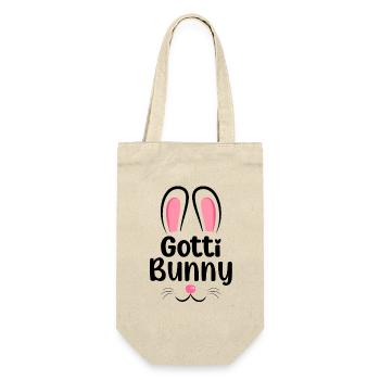 Gotti Bunny Beschts Gotti Taufpatin Schweiz Taufe - Geschenkbeutel für Flaschen - Natur - Vorne