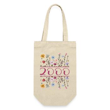 2000 Legendär Seit 2000 Geburtstag 2000 Frauen - Geschenkbeutel für Flaschen - Natur - Vorne