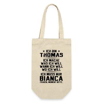 I'm Thomas and I do what I want | Sarcasm - Gift Bag for Bottles - nature - Front