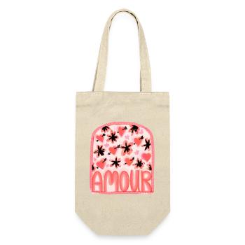 Amour Love Hearts and Flowers - Gift Bag for Bottles - nature - Front