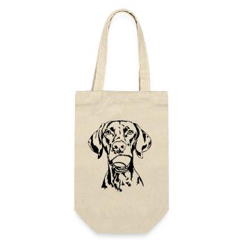Vizsla Ball Balljunkie Hunde Wilsigns - Geschenkbeutel für Flaschen - Natur - Vorne