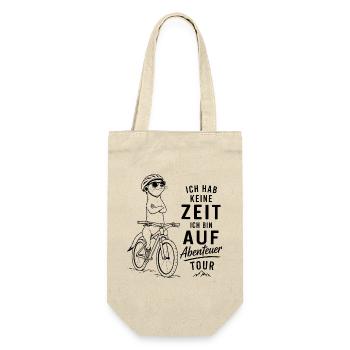 Abenteuerkatze auf Tour Keine Zeit - Geschenkbeutel für Flaschen - Natur - Vorne