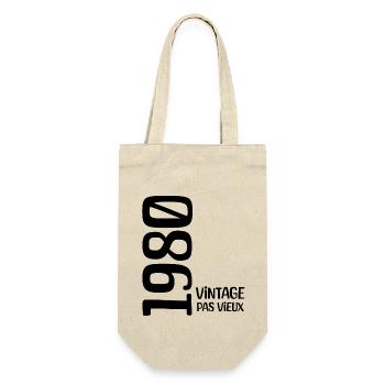 Anniversaire 1980 vintage 1980 né en 1980 - Sac à bouteille - nature - Devant
