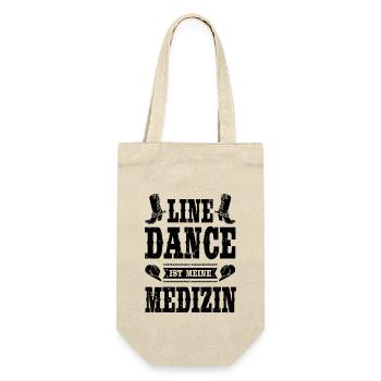 Line Dance Linedance tanzen Linedancing Geschenk - Geschenkbeutel für Flaschen - Natur - Vorne
