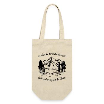 Natur, Wandern, Bergsteigen, Lustige Sprüche - Geschenkbeutel für Flaschen - Natur - Vorne