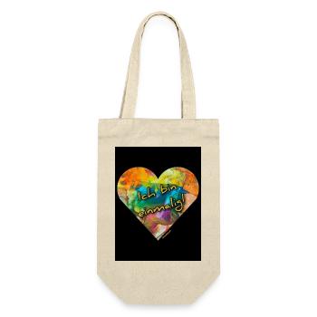 Ich bin einmalig! - Herz - Geschenkbeutel für Flaschen - Natur - Vorne