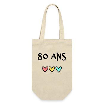 80 ANS. 80e ANNIVERSAIRE. ANNIVERSAIRE 80 ANS. 80 - Sac à bouteille - nature - Devant