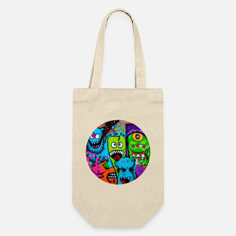 Graffiti Monster - Geschenkbeutel für Flaschen - Natur