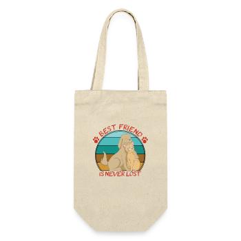 Chat et chien mignons - Sac à bouteille - nature - Devant