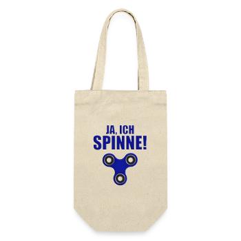 JA, ICH SPINNE! - SPINNER - FIDGET TOY - SPIELZEUG - Geschenkbeutel für Flaschen - Natur - Vorne