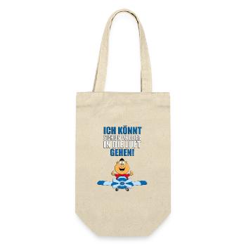 PILOT - FLUGZEUG - FLIEGEN - FLIEGER - SUPER - GUT - Geschenkbeutel für Flaschen - Natur - Vorne