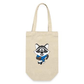 AMERICAN FOOTBALL - WASCHBÄR - TIER - SPORT - Geschenkbeutel für Flaschen - Natur - Vorne