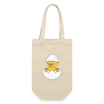 KÜKEN - EI - GEBURT - BABY - VOGEL - KIND - TIER - Geschenkbeutel für Flaschen - Natur - Vorne
