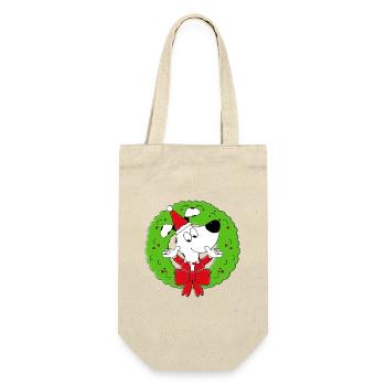 HUND - WEIHNACHTEN - ADVENT - TIER - TIERISCH - Geschenkbeutel für Flaschen - Natur - Vorne