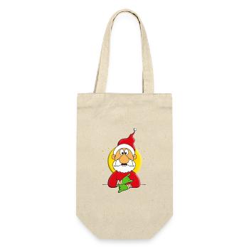 WEIHNACHTSMANN - WEIHNACHTEN - Geschenkbeutel für Flaschen - Natur - Vorne
