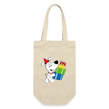 WEIHNACHTEN - GESCHENKE - HUND - TIERISCH - Geschenkbeutel für Flaschen - Natur - Vorne