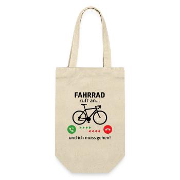 Fahrrad ruft an und ich muss gehen - Geschenkbeutel für Flaschen - Natur - Vorne