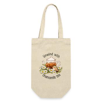 Détendez-vous avec du thé à la camomille, de l’aquarelle - Sac à bouteille - nature - Devant