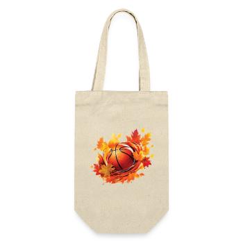 Basketball, maple and oak leaves in autumn - Gift Bag for Bottles - nature - Front