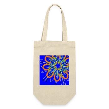 Abstrakte Blume auf blauem Hintergrund - Geschenkbeutel für Flaschen - Natur - Vorne
