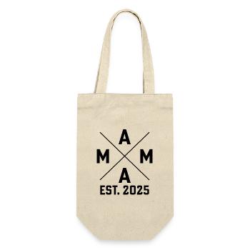 Mama est. 2025 - Geschenkbeutel für Flaschen - Natur - Vorne