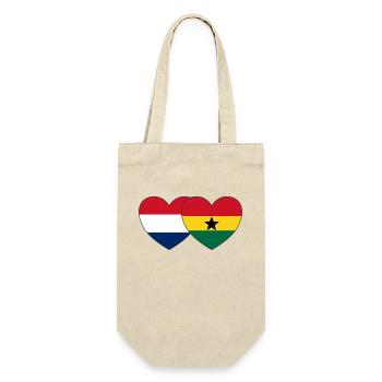 Holland Ghana Flag Heart - Gift Bag for Bottles - nature - Front