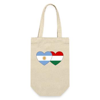 Argentinien Ungarn Flagge Herz - Geschenkbeutel für Flaschen - Natur - Vorne